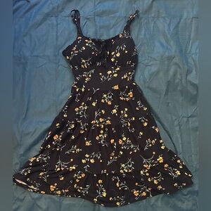 Floral Black Dress